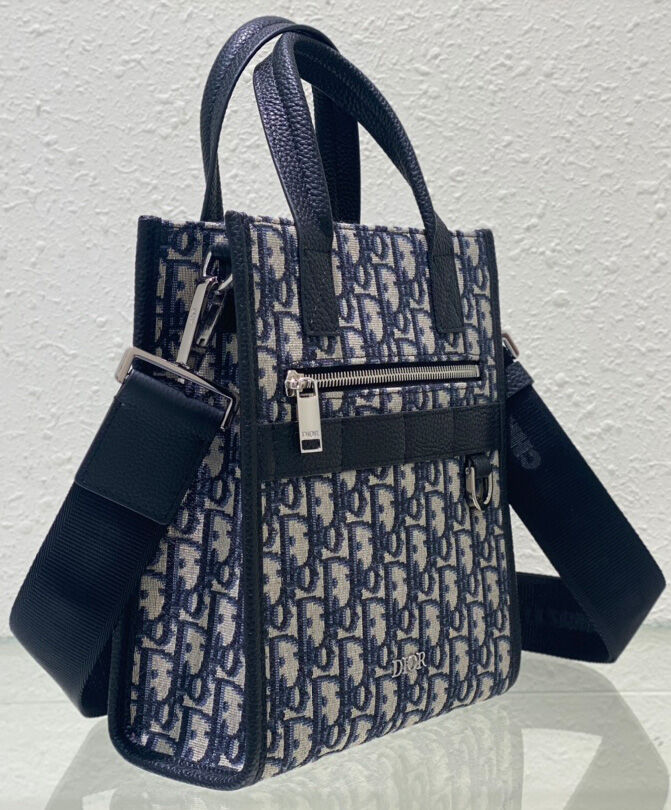 Christian Dior Safari North-South Tote Bag Dark Blue